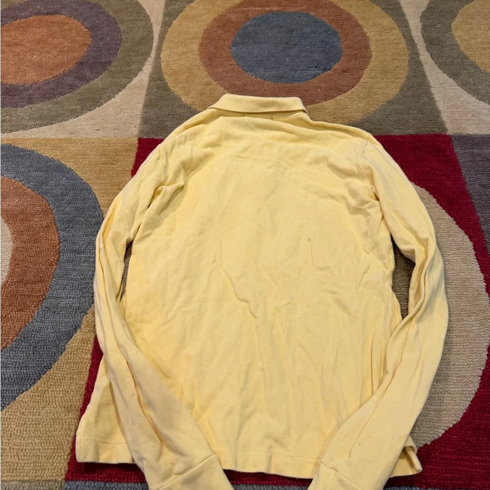 Ralph Lauren The Skinny Polo Shirt Long Sleeve Yellow Boys Kids Youth Size Large